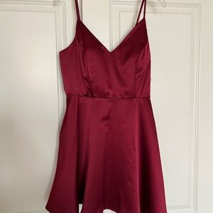 B. Smart Burgundy Mini Dress
